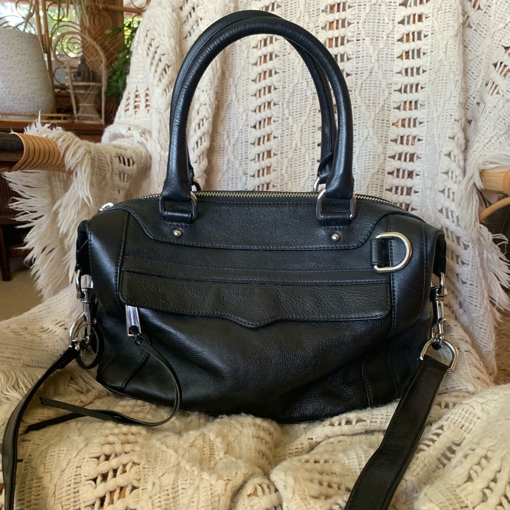 Rebecca Minkhoff black leather satchel